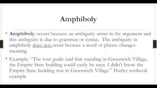 3.4 Fallacies of Ambiguity and Illicit Transference