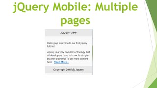 jQuery Mobile 2 : Linking Multiple Pages