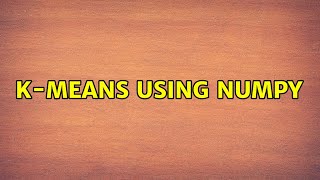 k-means using numpy