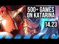 KATARINA vs YASUO (MID) | 500+ games | KR Master | 14.23