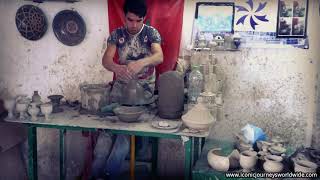 Watching ceramics being made in Fez, Morocco