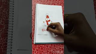 Snowman ⛄⛄⛄ greeting card making | Christmas greeting card ideas #shorts # letters leaves and lines