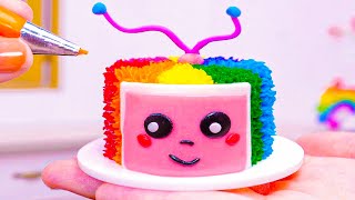 Miniature rainbow cake step by step | tiny cake recipe for beginners