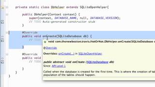 Android Application Development Tutorial 113 SQLite class implementing SQLiteOpenHelper