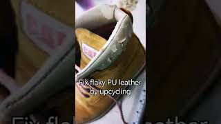 How to Fix degraded PU leather boots, flaky collar on boots with replacement fabric.