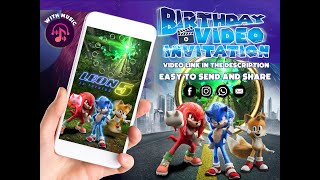 Sonic Birthday Video Invitation