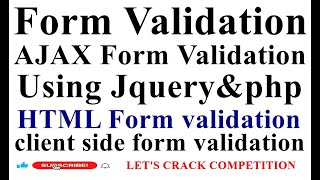 Form Validation in JavaScript in Hindi#formvalidationinjavascript#jqueryformvalidation#ajaxform
