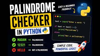 Palindrome checker in Python 🐍 / Easy Coding Tutorial..