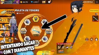 Cómo sacar la nueva KATANA ESPADA DE SERPIENTE con 7 Diamantes en Free Fire Ruleta de Tokens 🤔