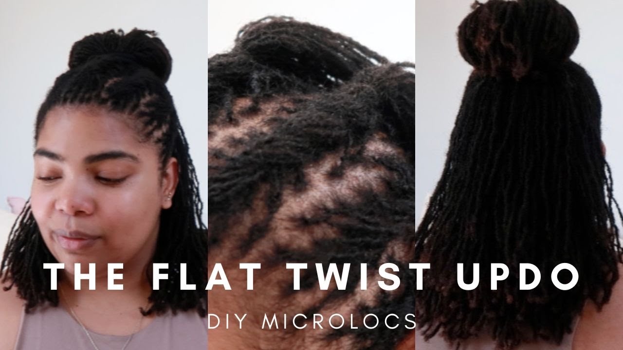 Diy Microlocs Flat Twist Updo Youtube