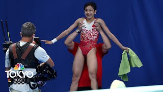 PERFECT SCORE: 14-year-old Quan's all-time diving final wins gold | Tokyo Olympics | NBC Sports