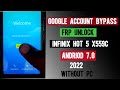 Infinix  Hot 5 X559C Google FRP Bypass Without PC 2022  100%  2022