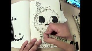 how to draw a scarecrow/speed drawing