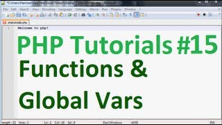 Basic PHP Tutorial 15: Functions and Global Variables