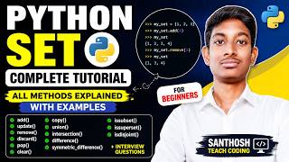 Python Set Complete Tutorial in Telugu | All Set Methods Explained with Examples