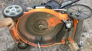 2018 Yard Force Lawn Mower for $35.... Needs a new Transmission....What a BIG orange TURD...!!!!