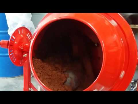Cement mixer with shot put ball inside to mull sand Cement mixer with shot put ball inside to mull sand