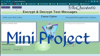 Encryption & Decryption of Message || Cryptography Project || Network Security Project #project