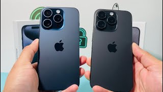 iPhone 15 Pro Blue Titanium vs Black Titanium Color Comparison
