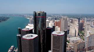 Detroit City 4k, USA, Michigan Detroit 4k, Drone Footage From Above, A Travel Tour UHD