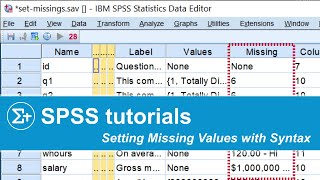 SPSS - Set Missing Values with Syntax