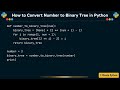 How to Convert Number to Binary Tree in Python