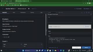 Codechef Solutions basic programming, Number Mirror