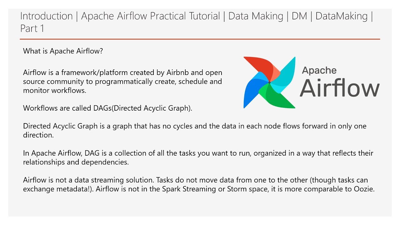 Introduction | Apache Airflow Practical Tutorial | Part 1 | Data Making ...