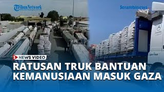 Ratusan Truk Bantuan Kemanusiaan Mulai Masuk Gaza setelah Israel-Hamas Sepakat Gencatan Senjata