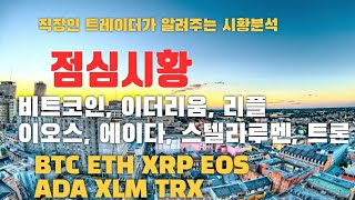 비트코인 이더리움 리플 에이다 이오스 스텔라루멘 트론 점심시황 - BTC ETH XRP ADA EOS XLM TRX