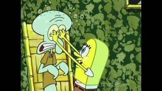SpongeBob makes Squidward's face normal
