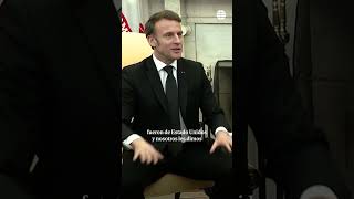 Macron corrige a Trump en plena rueda de prensa