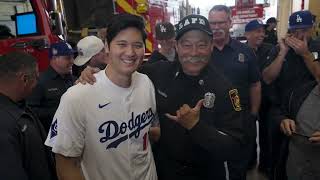 Shohei Ohtani \u0026 Dodgers teammates visit Los Angeles Fire Station and drop off a donation｜MLB｜大谷翔平