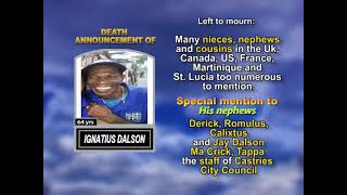 Ignatius Dalson ~ Long Obituary