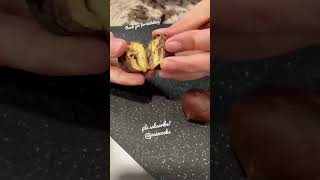 ASMR Cutting chestnut with sounds 🌰  #satisfying #chesnut #asmr #shorts