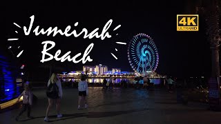 Jumeirah Beach Dubai Night Time Walking Tour 4K | JBR Beach Dubai