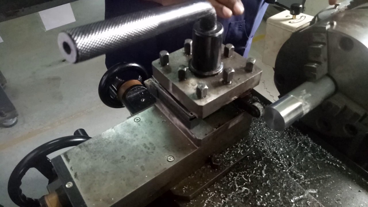 Knurling Process Using A Lathe - YouTube