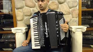 SEREREGH3796BK - Black Serenellini Regina Silver Piano Accordion LMMH 37 96 $6999