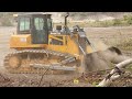 powerful bulldozer shantui dh17 c3 lpg model new 2023 uprooting tree and pushing dirt very strong