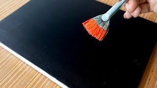 Black canvas painting tutorial | Acrylic painting techniques for beginners