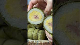 Glutinous Rice Cake with Bacon and Mung  Bean Filling || នំអន្សមជ្រូក