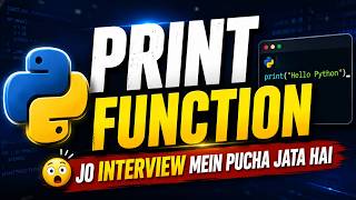 Print Function in Python Explained | sep, end, f-string, format() | Hindi | Python Masterclass