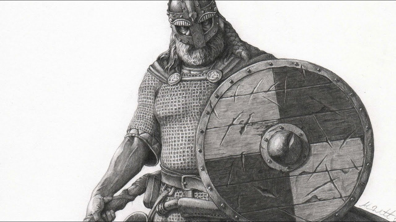 Drawing A Viking Warrior Time Lapse Drawnomix Youtube
