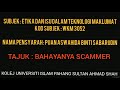 ETIKA DAN ISU SEMASA TEKNOLOGI MAKLUMAT: BAHAYANYA SCAMMER