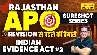 Rajasthan APO 2024 | The Indian Evidence Act #2 | Sure-Shot Series | Law Prep Judiciary