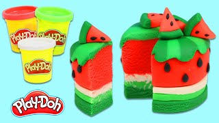 How to Make a Beautiful Play Doh Watermelon Cake | Fun & Easy DIY Play Dough Arts and Crafts!