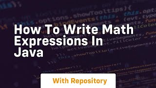 how to write math expressions in java