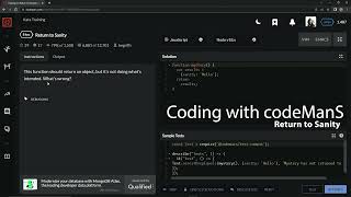 Codewars 8 kyu Return to Sanity Javascript