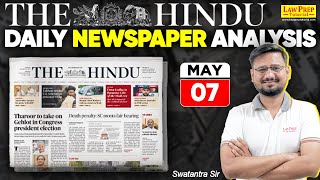 Daily HINDU for CLAT 2025 (7th May) | The HINDU by Swatantra Sir | Daily Hindu Newspaper Analysis