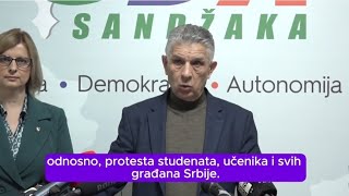 O studentskim protestima, konferencija za medije SDA Sandžaka.